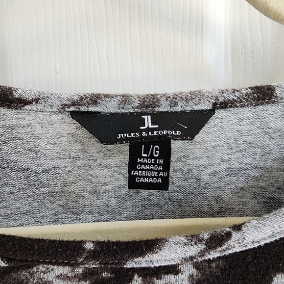 Jules & Leopold Abstract Ladies Loose Style 3/4 Sleeve Top Size Large - Picture 4 of 6